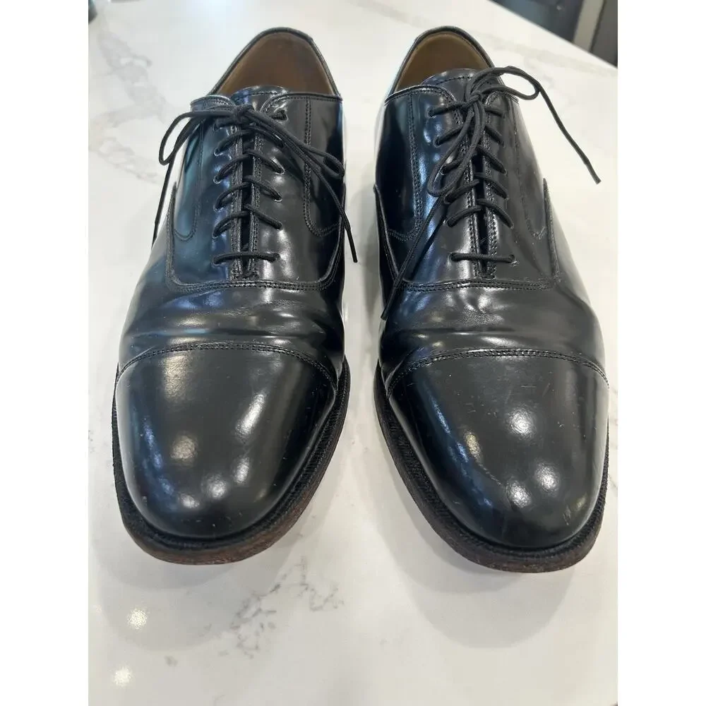 Johnston‎ & Murphy Melton Men's Cap Toe Black Leather Dress Shoes Oxfords Sz 11D
